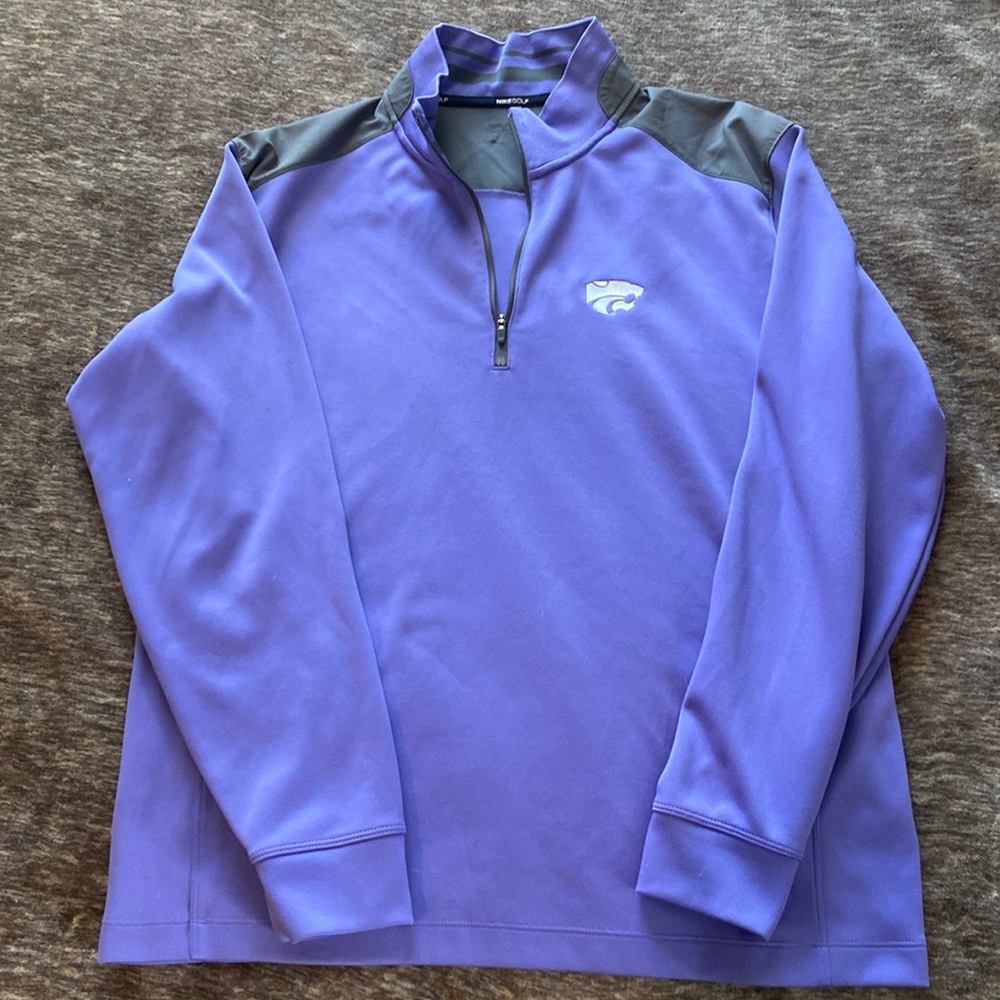 K-state wildcats Nike golf pullover size large in purple lavender color.